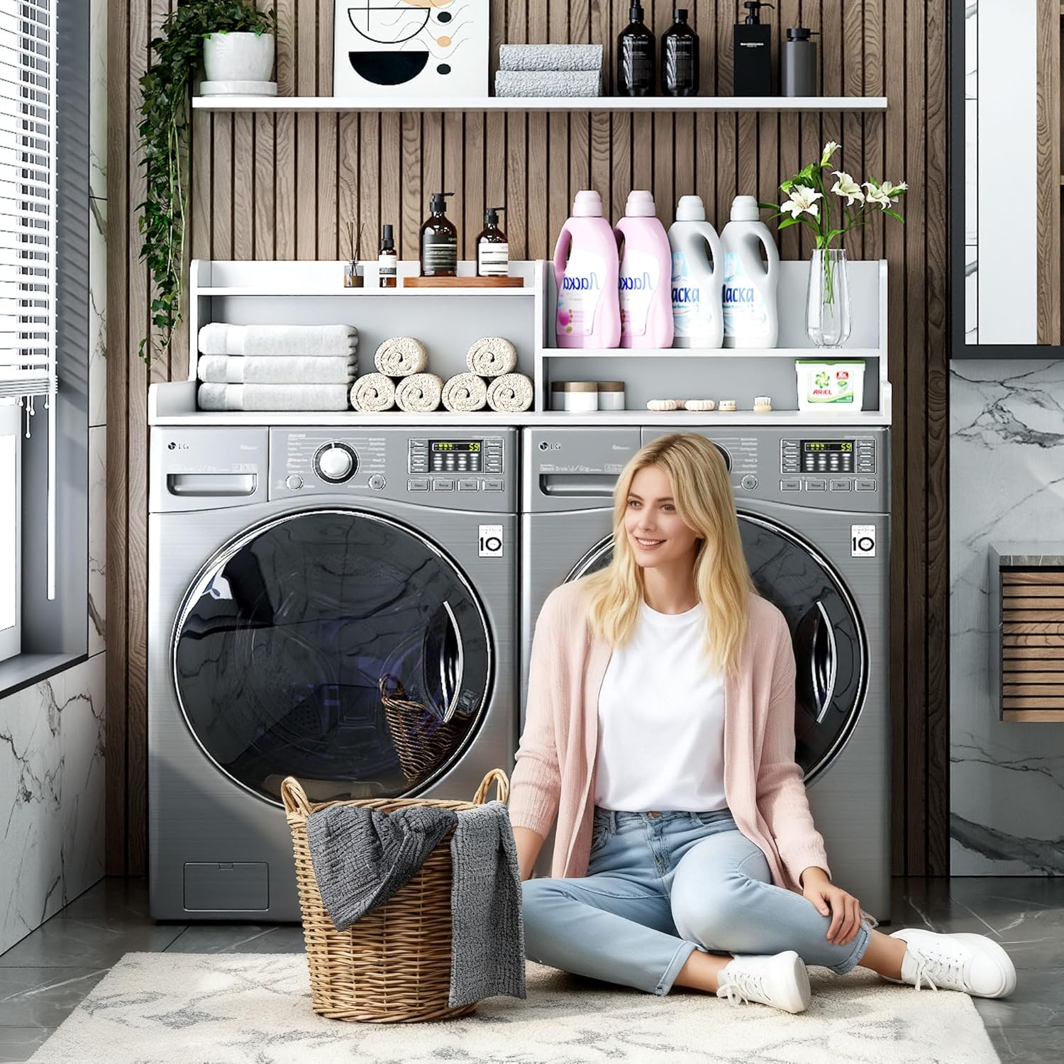 2-Tier Washer and Dryer Countertop w 54