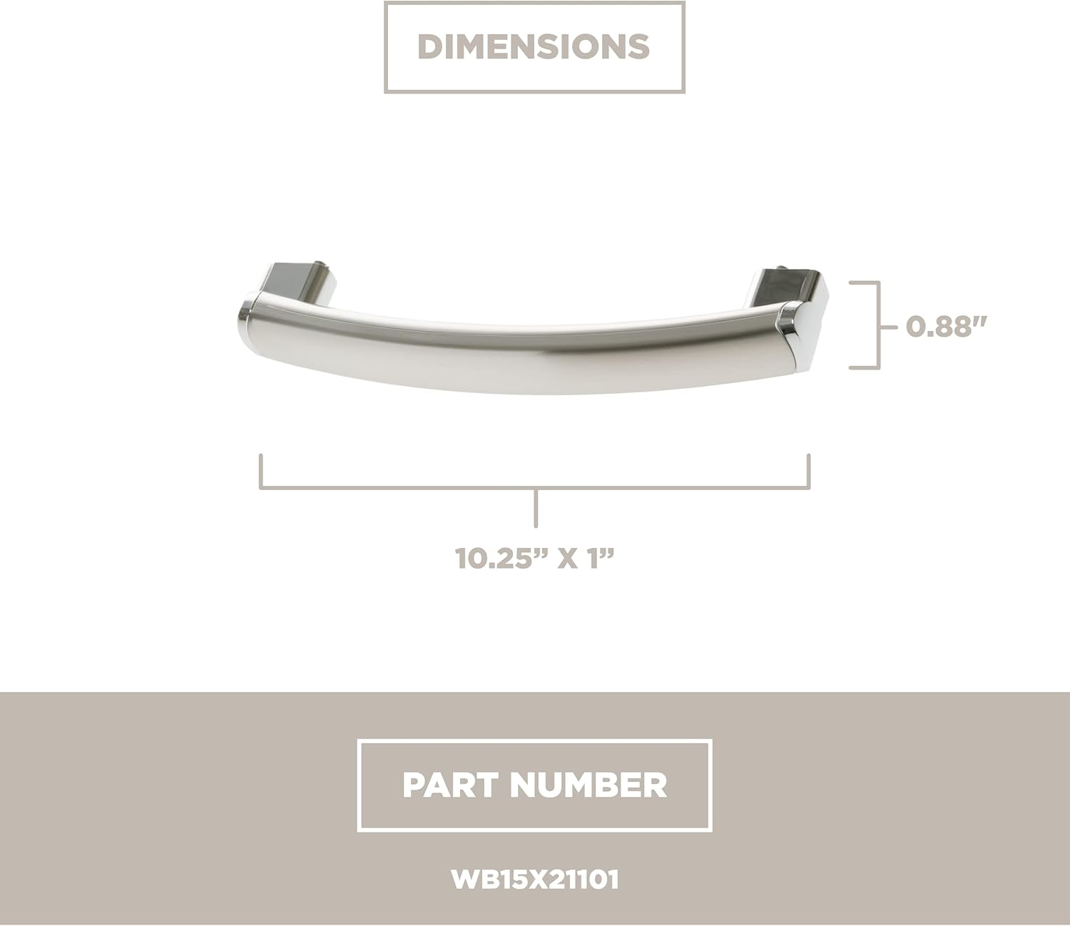 GE Appliances WB15X21101 Microwave Door Handle (Stainless)