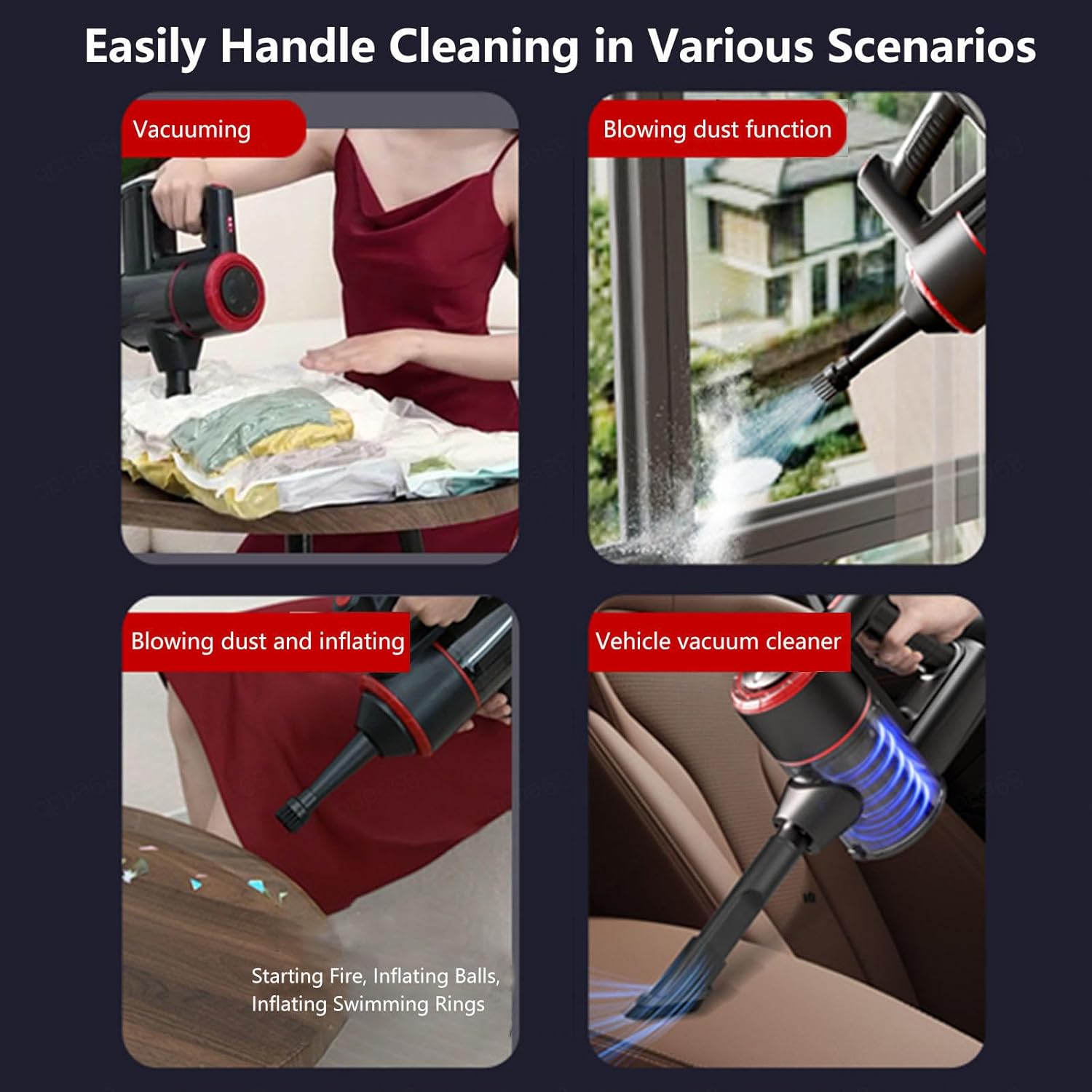 Lightweight and Versatile Aspiradora Y Trapeador para Piso 18Kpa, 35mins Runtime, Rechargeable, Vacuum Cleaner All in One Carpet Vacuum for Kitchen, Bedroom, Living Room,White