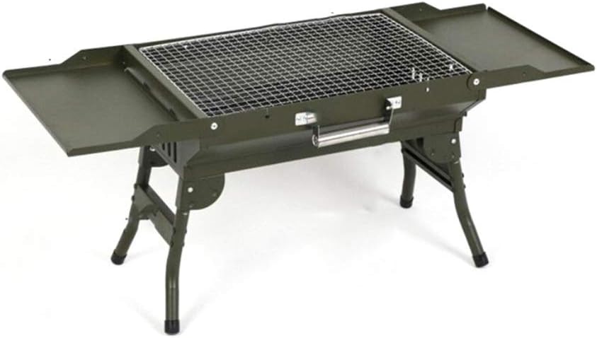 Portable Barbecue Grill with Shelf Design Folding Charcoal Grill Tabletop for Outdoors Camping Picnic Party