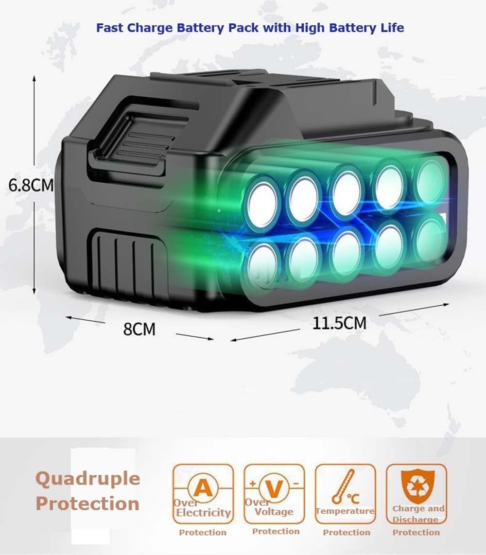 Cordless Pressure Washer, 30Bar Battery Powered with 3 Spray Modes and Accessories, Handheld Electric Power Washers for Cars/Fences/Driveways/Patios/Home Cleaning (Brushless)