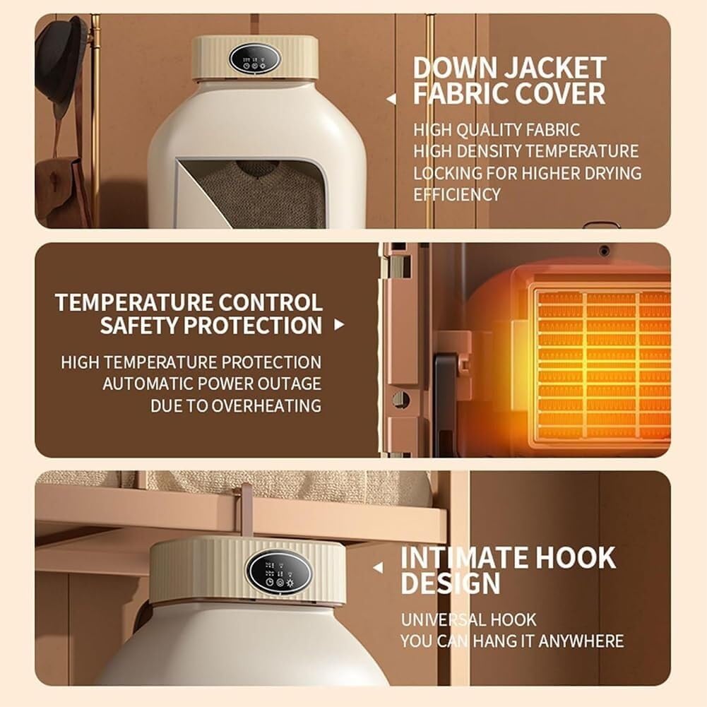 Hanging Dryer With Timer, Foldable Clothes Dryer, Household Small Dryer, Dormitory Travel Portable Air Dryer, Multi-functional Compact Dryer(Sakurapowder)