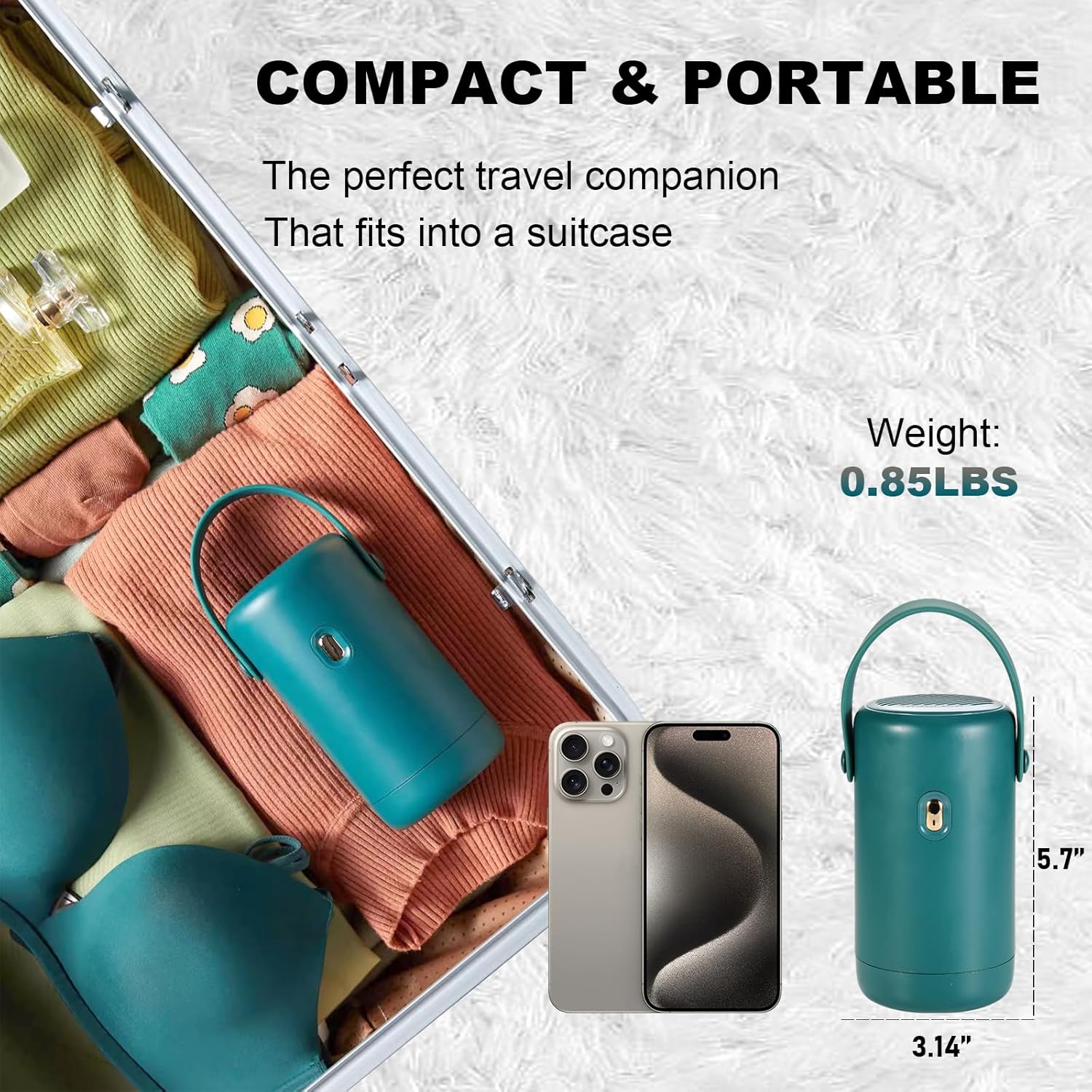 OUEST Portable Mini Clothes Dryer for Apartment, RV,Travel ，Compact Dryer, Sturdy, Easy to use, for Light Clothing Underwear, Baby Clothes-Green