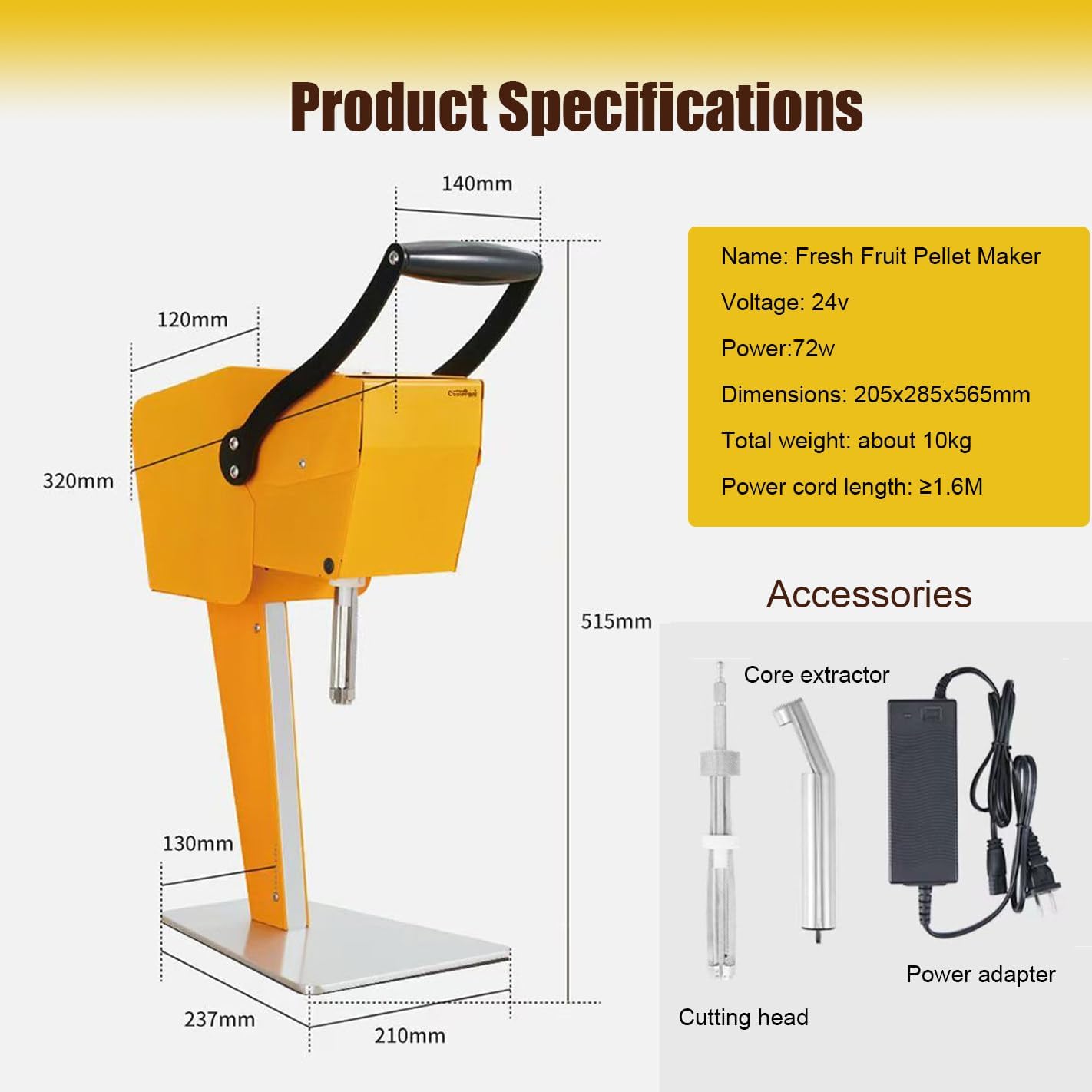 Fresh juicer,Electric Citrus Juicer,72W Commercial Orange Juice Squeezer for Oranges, Lemons, and Limes,Easy to Clean, Countertop Small Kitchen Appliance,10S Fast Juicer