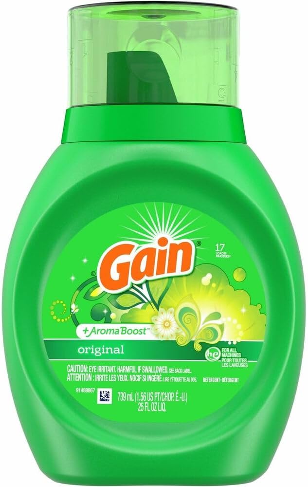 GAIN Liquid Laundry Detergent Original 16 Loads 25 Fl Oz, Pack of 6