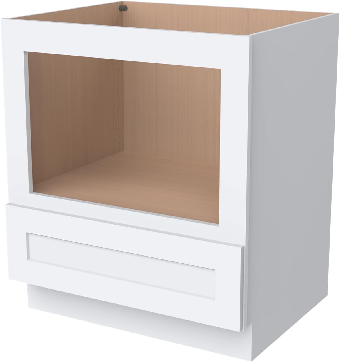 Microwave Base Cabinet – Solid Wood Shaker Style Kitchen Storage Base Unit with Drawer & Soft-Close Doors, RTA Pantry Cupboard for Dining Room, Coffee Bar 30