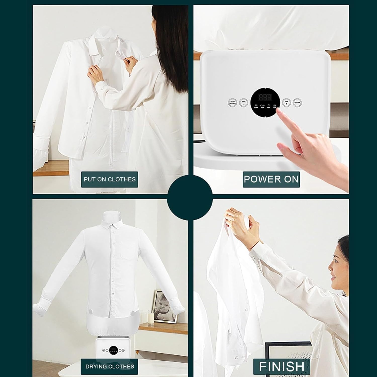 Automatic Hot Air Dryer & Iron Clothes Dryer and Hands Free Wrinkle Remover Apartment Dorm Room Essentials