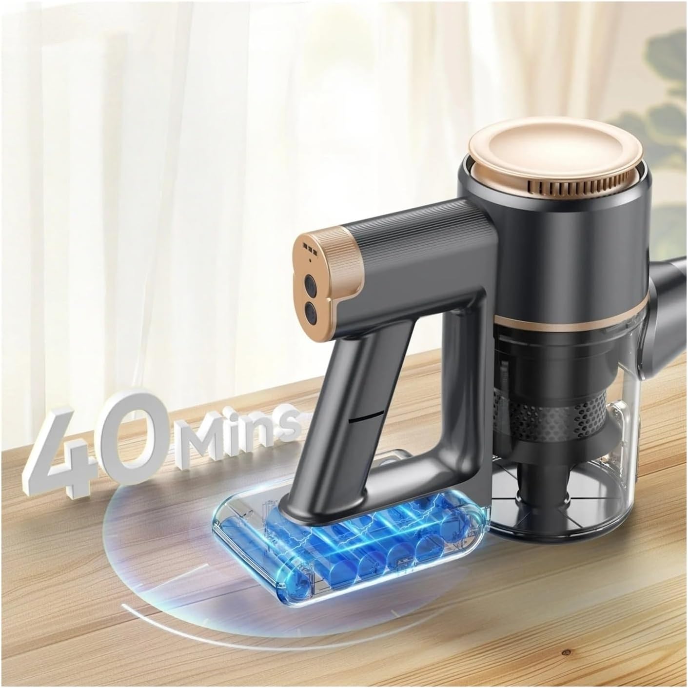 Cordless Vacuum Cleaner 25Kpa Powerful Suction 40 Mins Runtime Lightweight Rechargeable Stick Vacuum Compatible with INSE N8(N8 Blue)