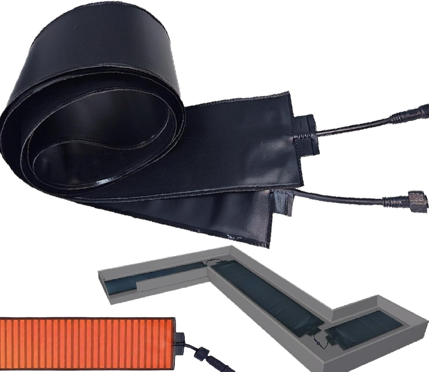 Winter Outdoor Heated Snow Melting Mats, Outdoor Electric Snow Melting Mats for Roof and Gutters,12 Cm/4.72 in Width Roof Snow De-Icing Kit, for Roof Leaks & Ice Dams 760cm