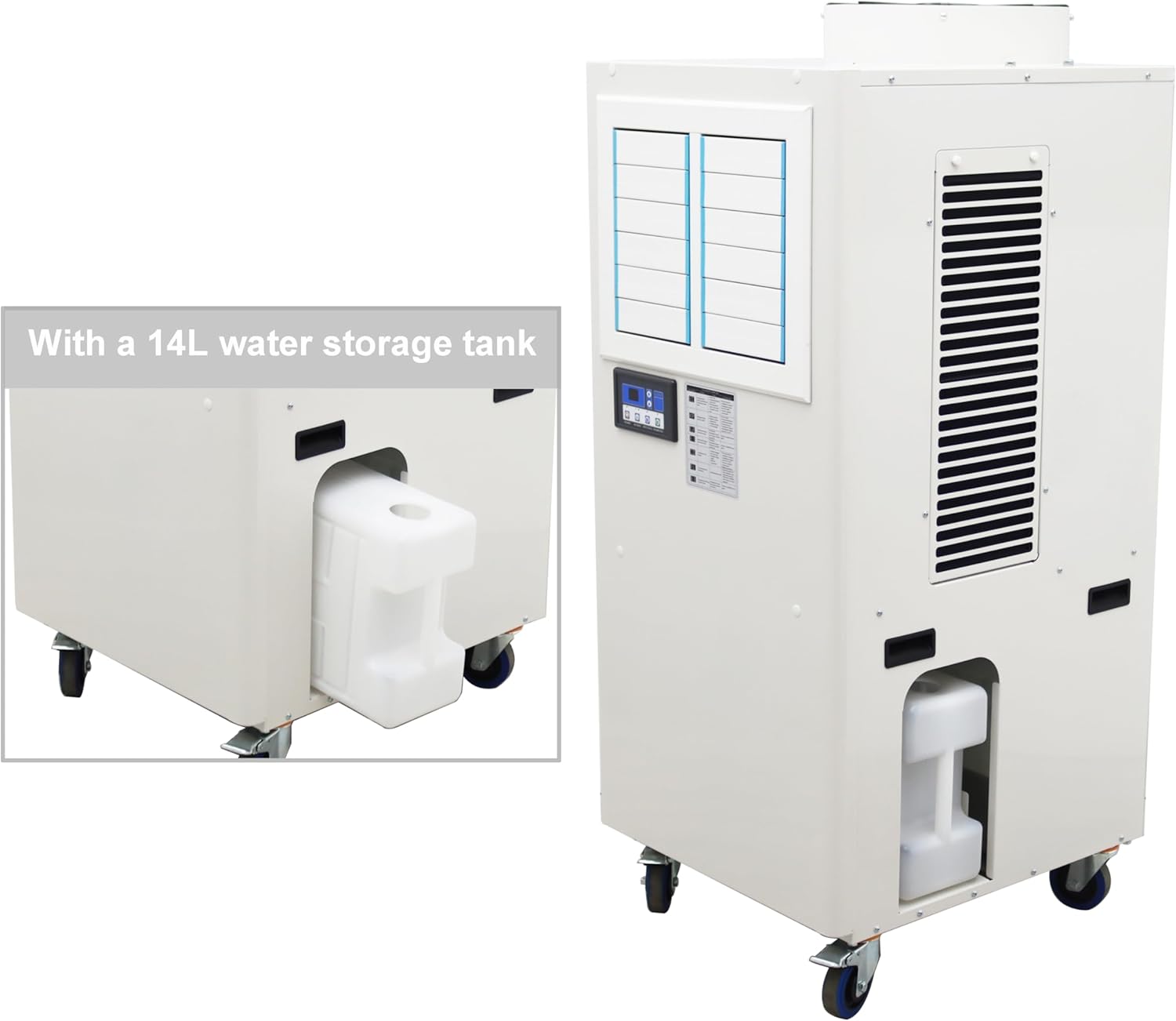 TECHTONGDA Spot Air Conditioner Mobile Cooler Outdoor Indoor Aircon 3800m³/h with Air Vent Louver 220V