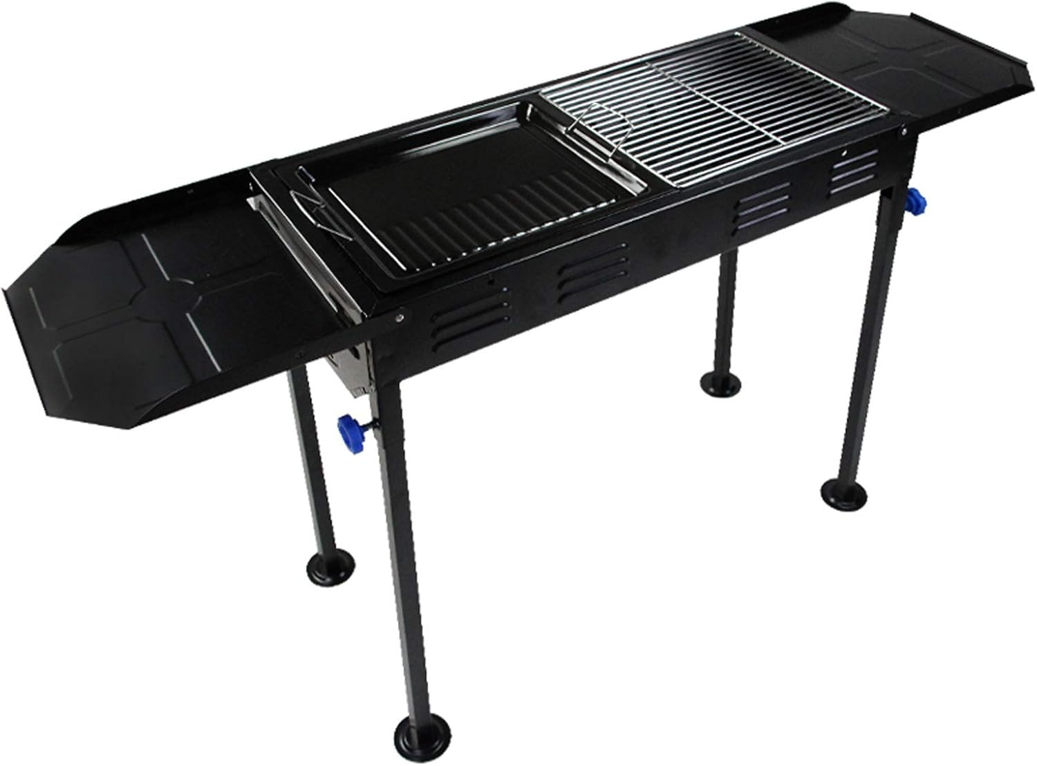 Portable BBQ Grill Charcoal Grill Portable Stainless Steel Grill Home BBQ Charcoal Oven with Non-Stick Frying Pan BBQ Grill for Picnic Patio Backyard Barbecue, Black for Patio Back