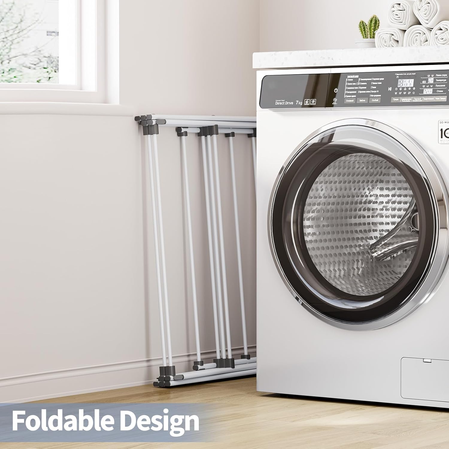 APEXCHASER Clothes Drying Rack Foldable, Laundry Drying Rack 3 Tier, Foldable Metal Clothing Dryer for Cloth Towel Shirt, Collapsible Clothe Horse Compact Storage, Clothes Airer Indoor Outdoor, White