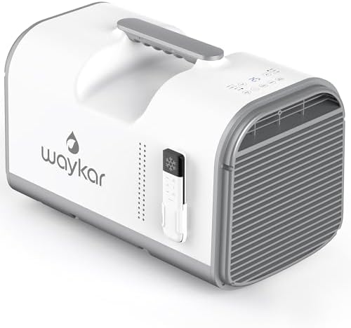 Waykar 4500 BTU Tent Air Conditioner - Portable Air Conditioner with Cooling, Dehumidifying & Fan Functions, Covers Up to 130 Sq. Ft., Ideal for Tents, Camping & RVs, Remote Control, AC Powered