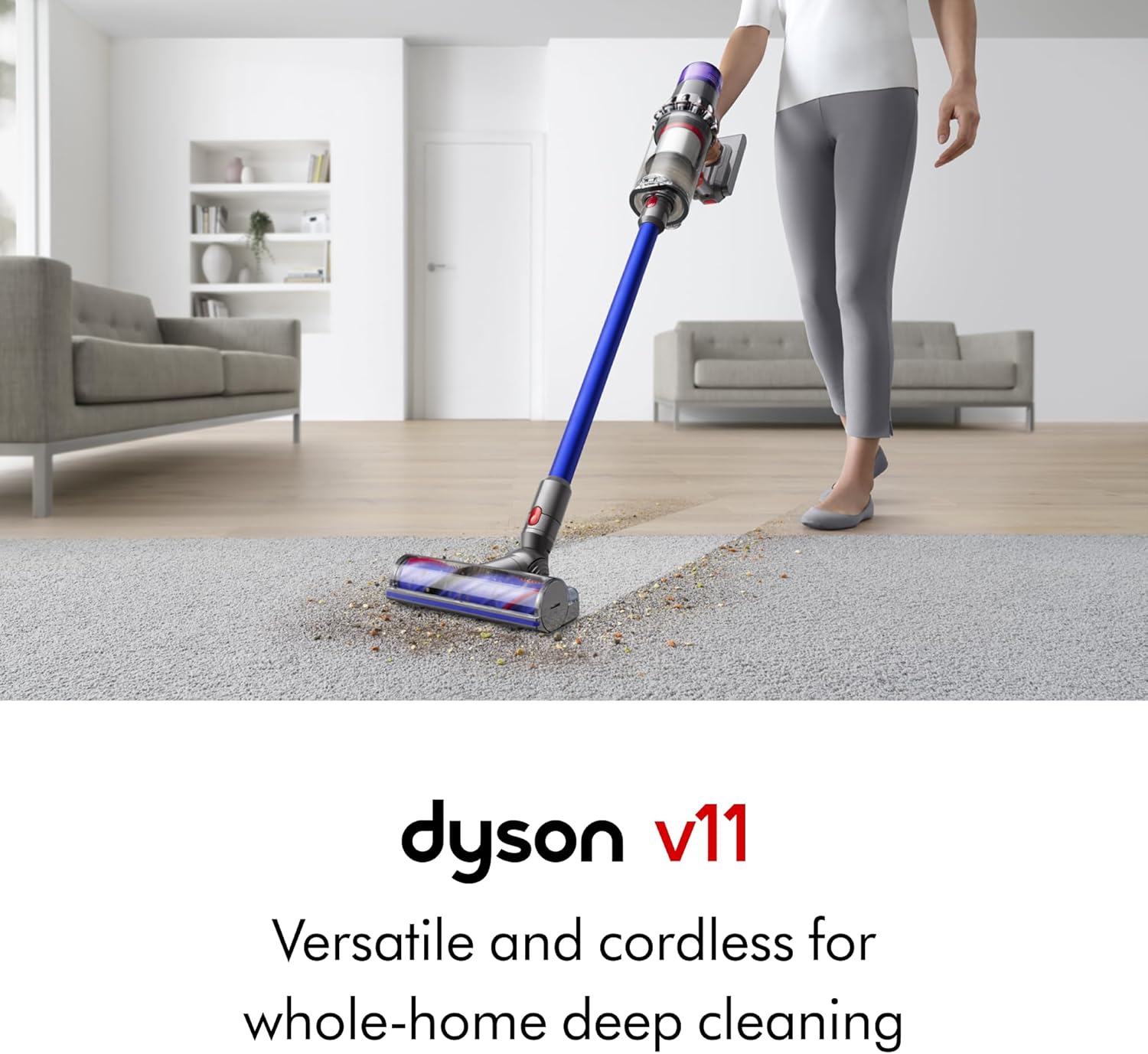 Dyson V11 Cordless Stick Vacuum, Large, Nickel/Blue