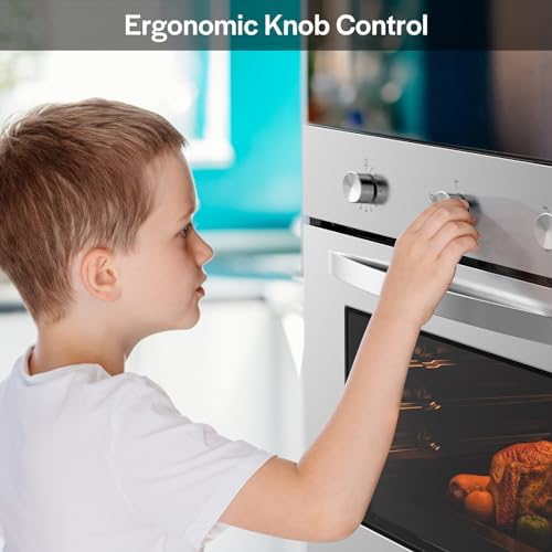 Empava 24 inch Built-In LPG Single Wall Oven with Convection and Rotisserie 5 Cooking Modes, Knob Control, Stainless Steel