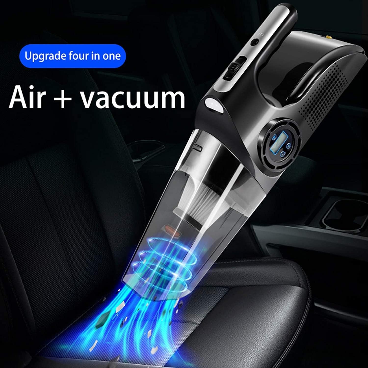 Handheld Vacuum Cleaner,Vacuum Handheld, 6000PA Battery Vacuum Cleaner Multifunctional 4-In-1 Portable Car Vacuum Cleaner with Digital Display Dual-Purpose Auto Air Pump for car and pet clean