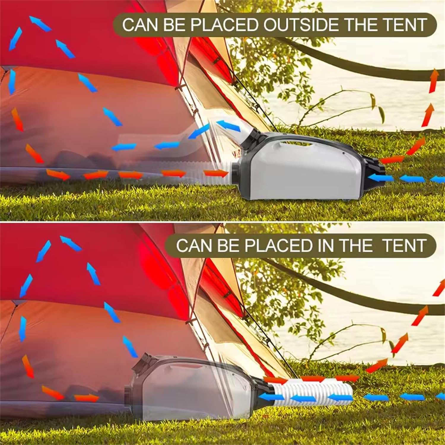 Portable Air Conditioners, 2550 BTU Tent Air Conditioning with 3-Speed, Portable Ac Unit Fan for Room, Tent, Bedroom, Car, RV and Camping