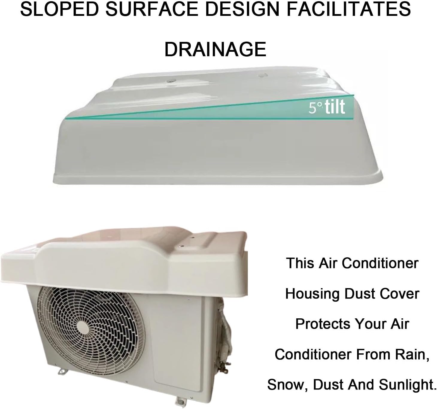 Air Conditioner Unit Cover with Fixed Rope, Outdoor Window AC Units Protection Cover, Air Conditioner Umbrella Waterproof Defender(43.3 * 17.7inch)