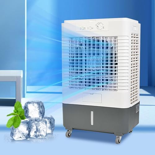 Portable Evaporative Air Cooler - 3 Speed Swamp Cooler, 30L/7.9GAL Air Conditioner for Outdoor & Commercial Use, Energy Efficient Cooling Solution