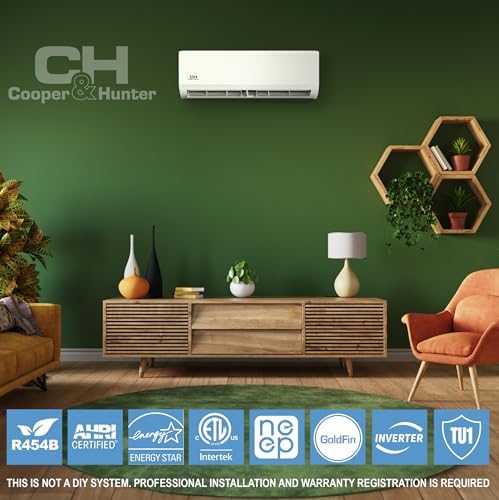 Cooper & Hunter Hyper Heat 12,000 BTU, 230V, 24 SEER2 Single Zone Wall Mount Ductless Mini Split Air Conditioner & Heater (Works at -22F) – 16FT Installation Kit & Smart Kit – Pre-Charged Inverter