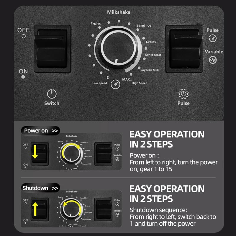 Professional Blender, 2400W High Speed Countertop Blender with two 68oz / 2L BPA-Free Jars, 25000 RPM Powerful Smoothie Blender for Ice Crushing, Frozen Fruit & Kitchen Use
