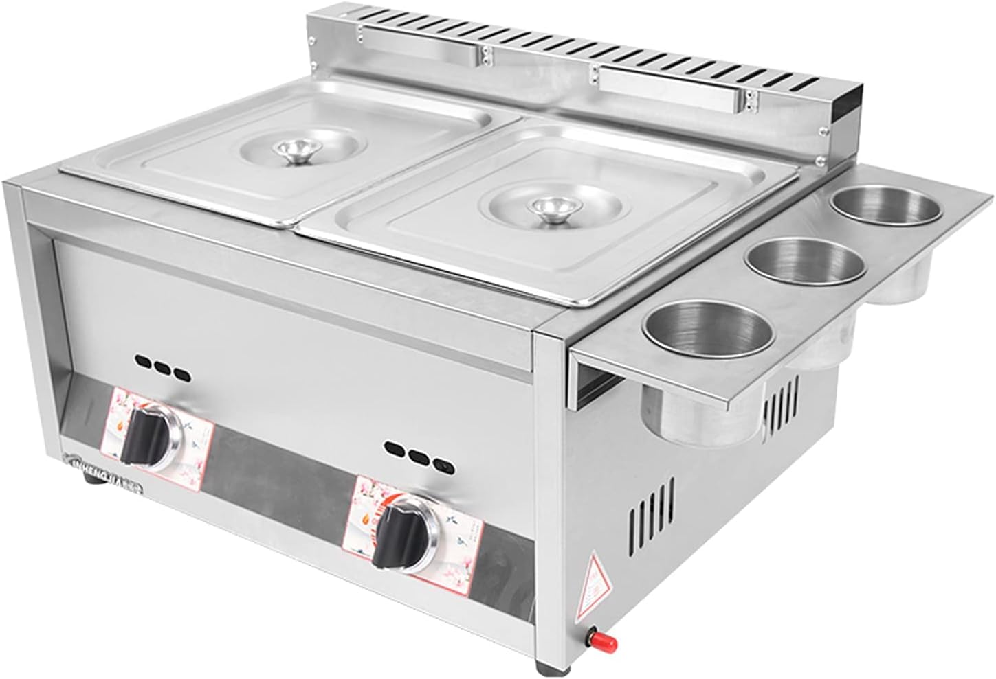 10/20/30L Large Capacity Gas Fryer Stainless Steel Home Commercial LPG Fryer Adjustable Firepower with Baskets and Lids for Chips Donuts Fish Easy Re