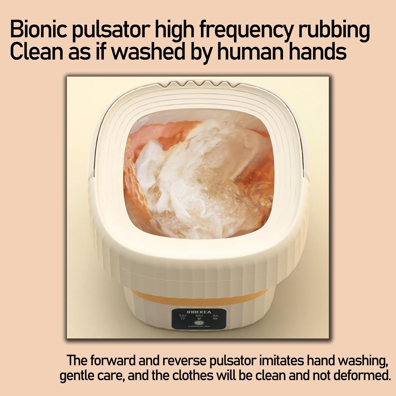 DELURA Portable Washing Machine,6L Large Capacity Small Washing Machine,Foldable Washing Machine with Spin-Dry Basket,Mini Washer for Washing Small Pieces of Clothing, Underwear,Socks (Color : B)