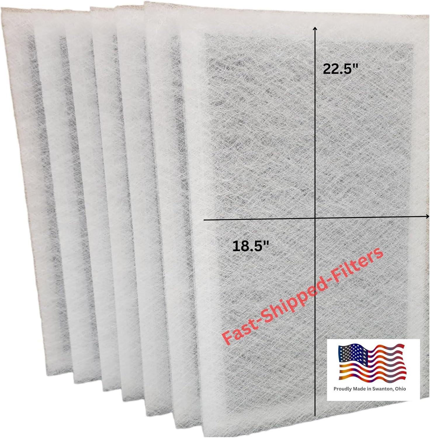 Fast-Shipped-Filters 7 Pack 20x25 Replacement Filter Pads Compatible with MicroPower Guard One Hour Air Cleaner 20x25 Refill White