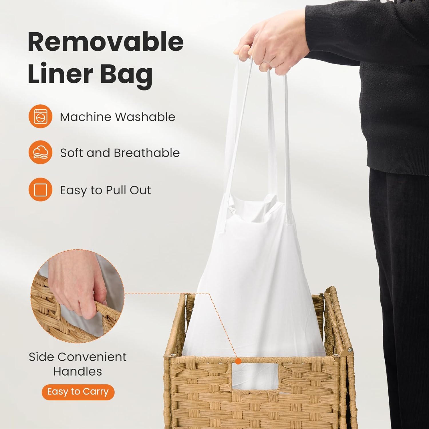 Sweetcrispy Foldable Laundry Hamper–Large Capacity Clothes Basket with Lid, 29.1 Gallon (110L) Bin for Bedroom, Bathroom, and Wash Room–Double Insert Storage Organizer, Goose Yellow