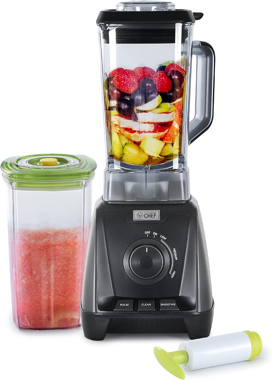 COMMERCIAL CHEF 1200 Watt High Power Blender, 50.7 oz, Black