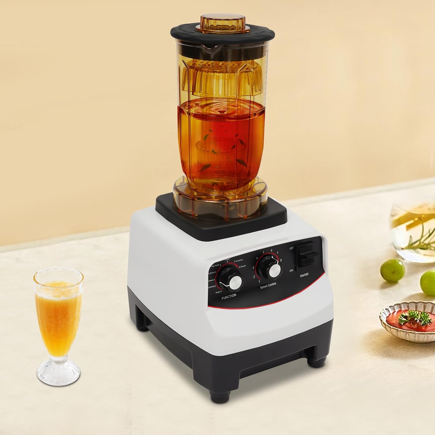 Tea Brewing Machine Bubble, 1200ml Multifuction Blending Machine with 4 Different Cups, 10 Gears Adjustable Speed 4 in 1 Tea Brewing Machine for Homes, Milk Tea Shops, Coffee Shops