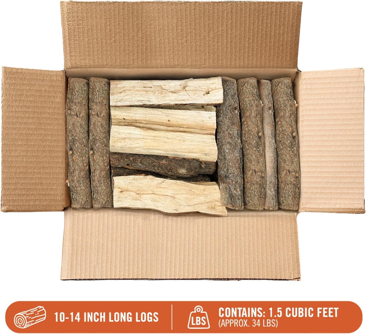 Piñon & Juniper Aromatic Firewood Box, Approximately 34 Pounds (1.5 Cubic Feet), Logs Measure Between 8-14 Inches