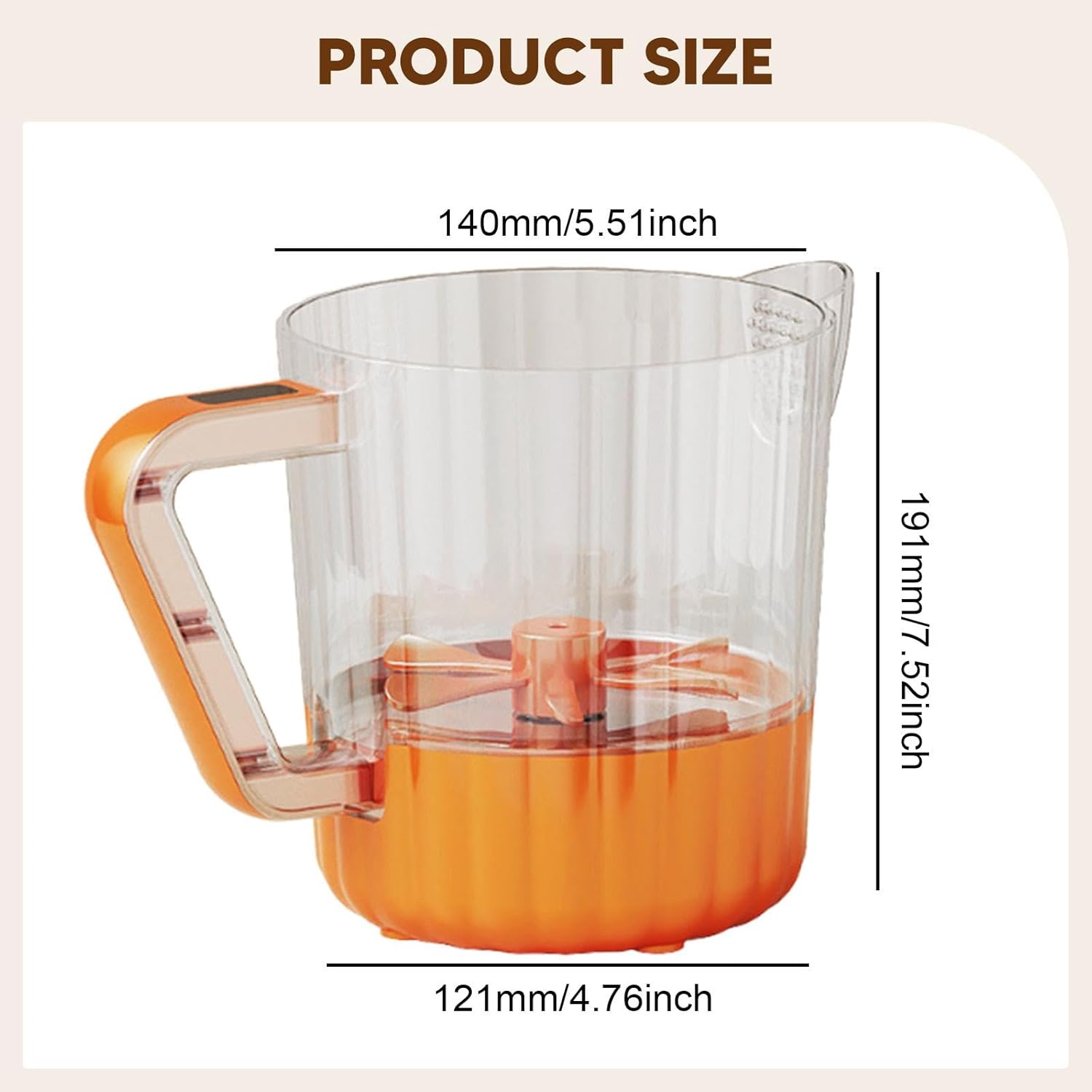 Fenteer Electric Egg Beater Automatic Egg Whisk Multifunction Portable Mixing Cup Stand Mixer for Blending Mixing Whipping Coffee, Orange