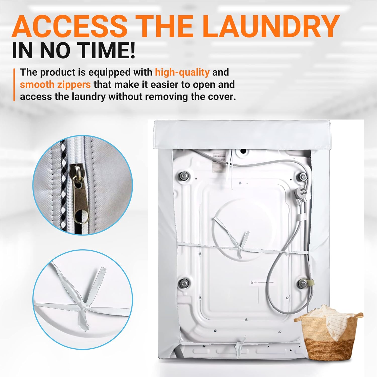 BlueStars 2PCS Washer and Dryer Covers For Top-load and Front-load Machines - Premium Outdoor Protection For Most Dryer Washer Cover - W29”x D28”x H43” (Silver)