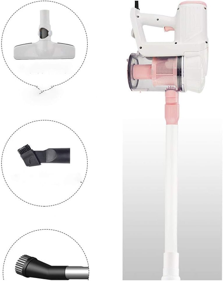 Wireless Vacuum Cordless Vacuum Cleaner, Powerful Suction Stick and Handheld Light Weight Bagless Large-Capacity Dust Cup Vacuum Ideal for Hard Floor Carpet for Home. (Color : Pink)