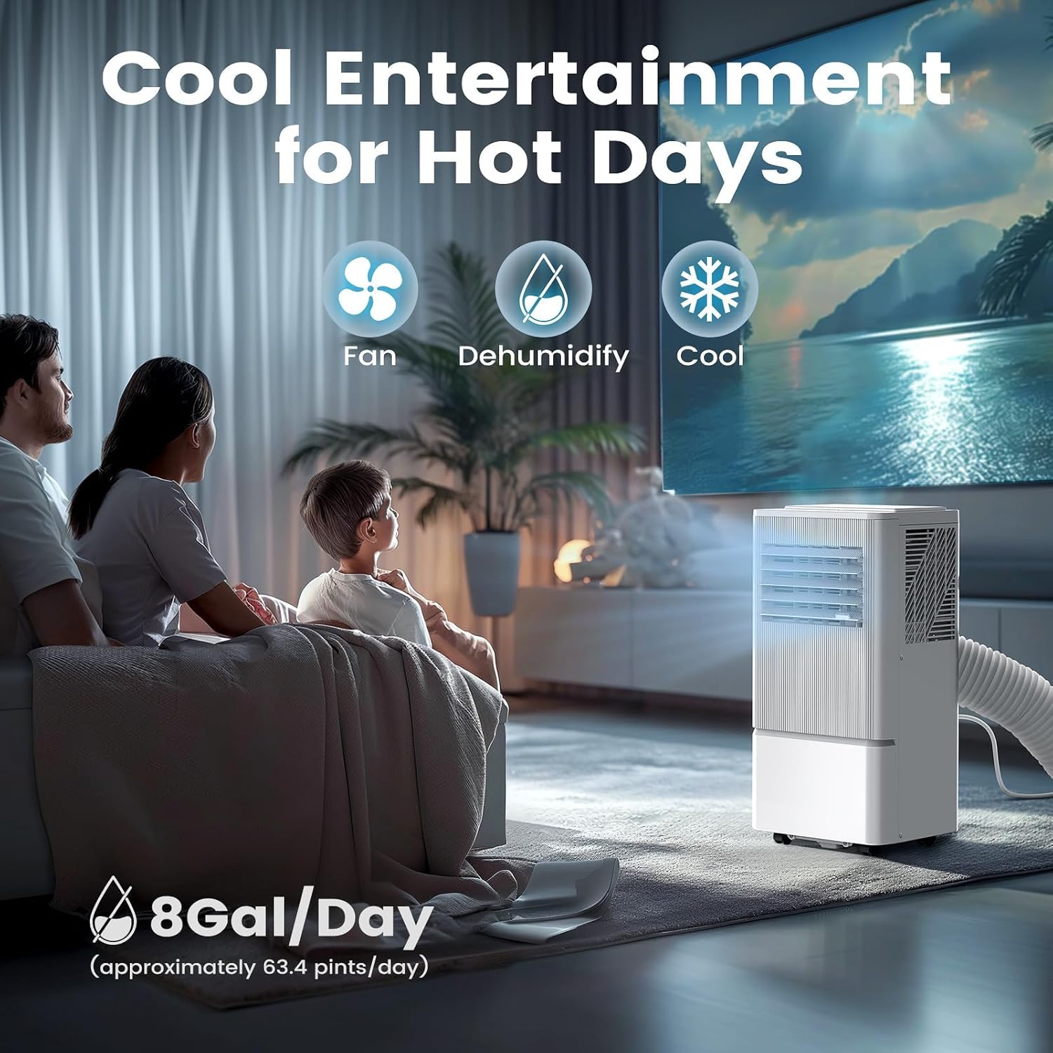 Air Choice Portable Air Conditioners, 3-in-1 10000 BTU Air Conditioner Portable for Rooms Up to 450 Sq. Ft, Remote, 24H Timer, Dehumidifier, Fan, Full Installation Kit, AC Unit for Bedroom Office