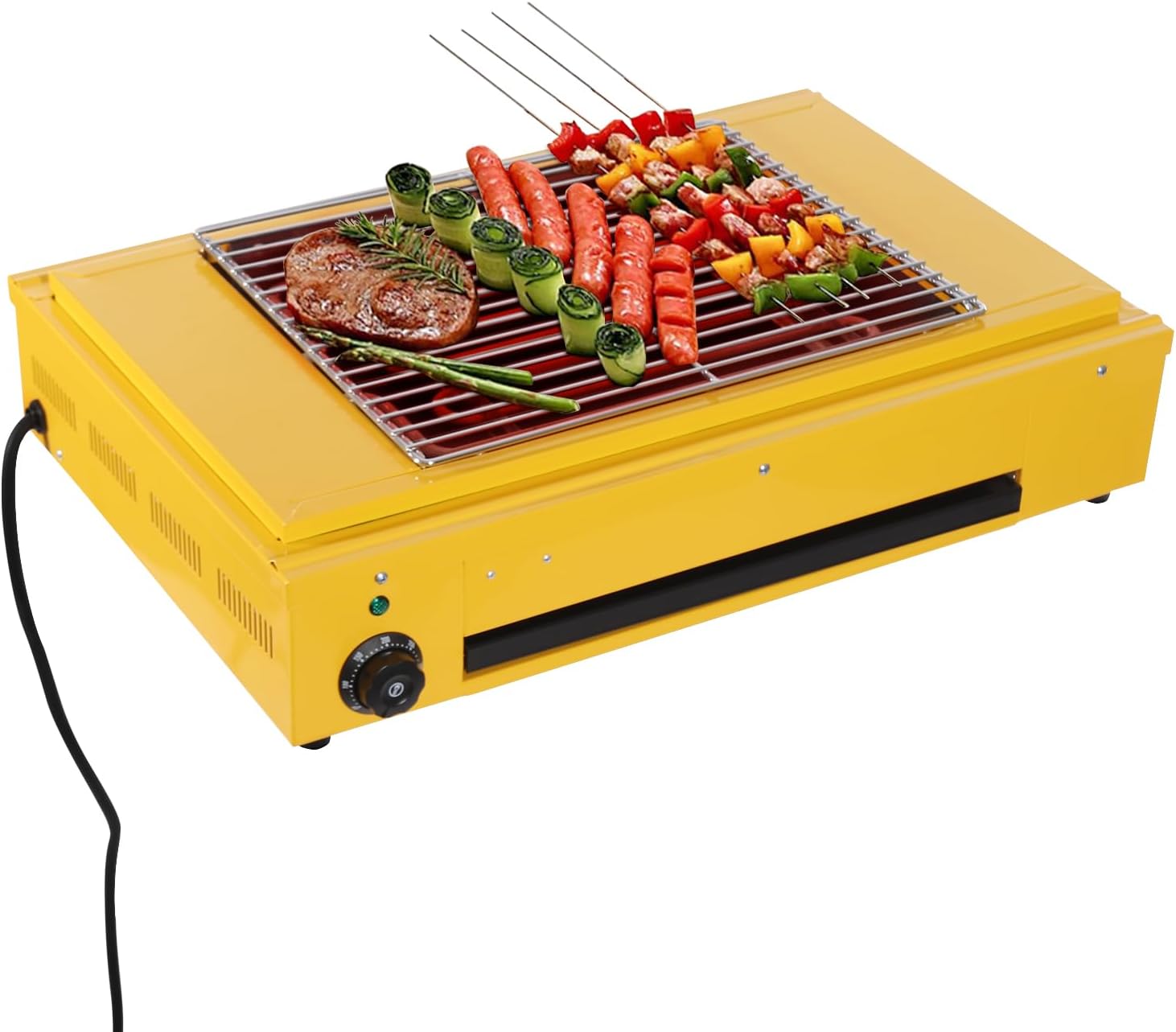Electric Grill, 110 V Portable Outdoor Barbecue Flat Top Grill, Stainless Steel Electric Indoor Grill, for Outdoor Barbecue, Cooking and Party