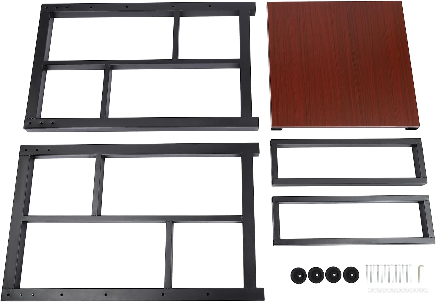 Heavy Washer Dryer Stacking Rack Storage Shelf w/(35.4in/37.4in/39.4in) Adjustable, Large Household Appliance Storage Rack for Home Use Laundry Garages, 418.9lbs Load (Black, Teak Color)