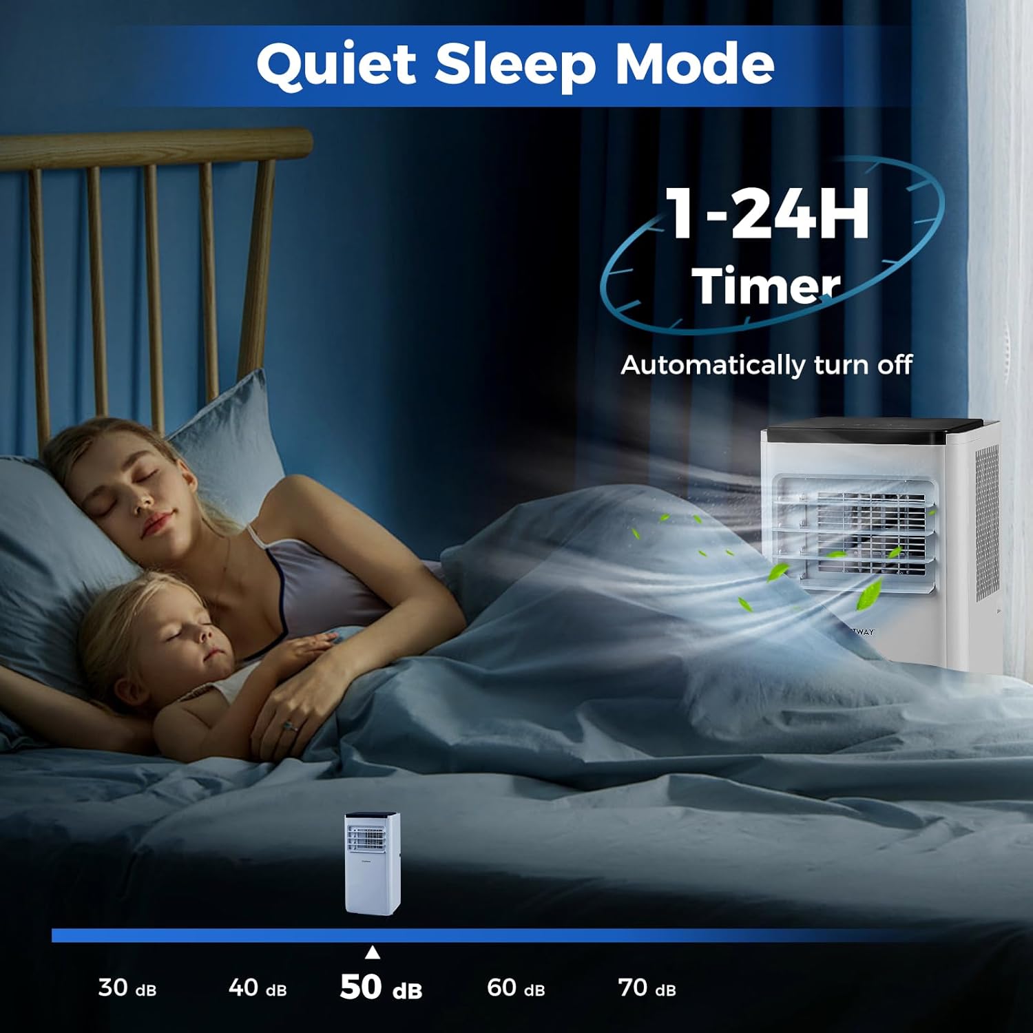 COSTWAY Portable Air Conditioner, 10000 BTU AC Unit, Fan & Dehumidifier with 24H Timer, Sleep Mode, Child Lock, LED Display, Remote Control & Installation Kit for Rooms up to 350 Sq.Ft (10000 BTU)