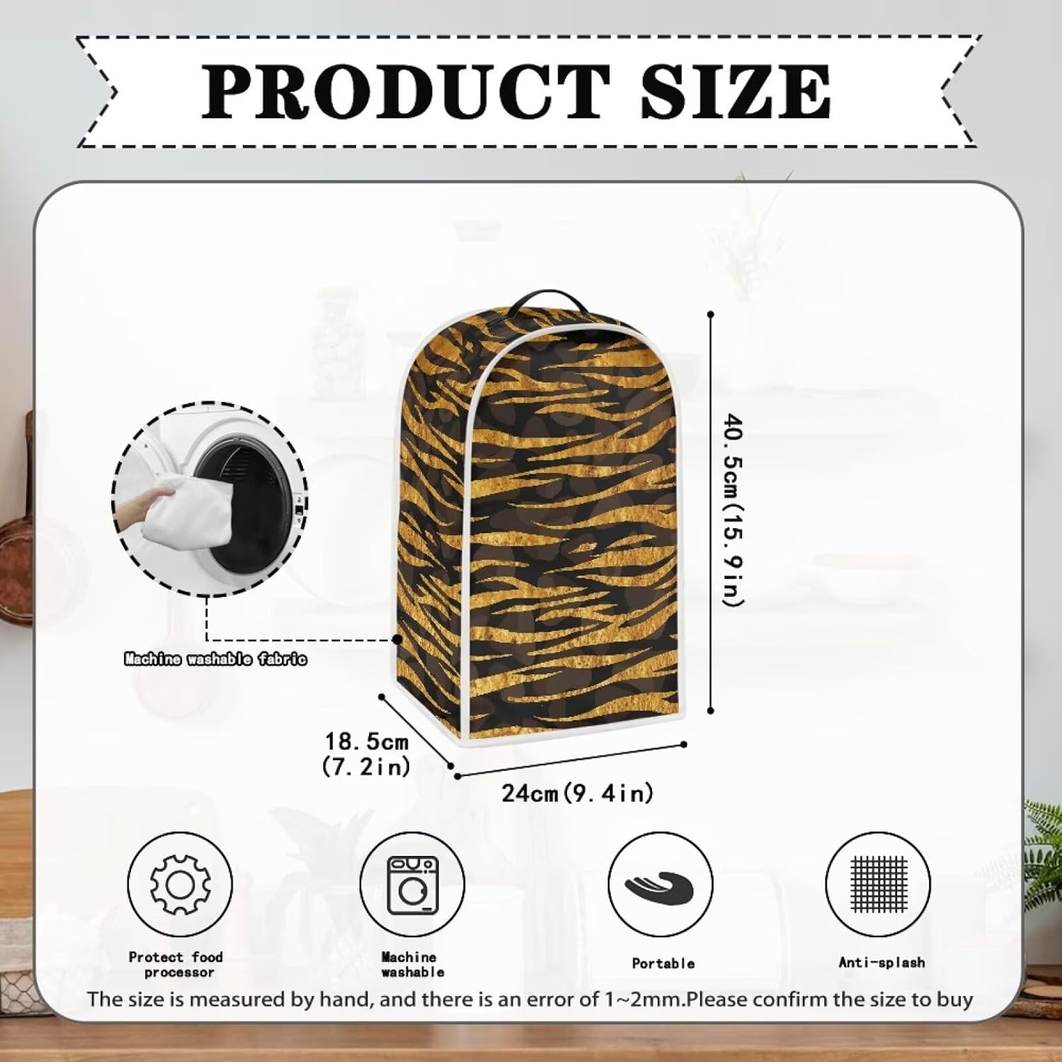 Tiger Stripes Print Blender Protective Cover Stand Mixer Cover Kitchen Appliance Covers with Top Handle Food Processor Juicer Coffee Maker Cover Washable Reusable