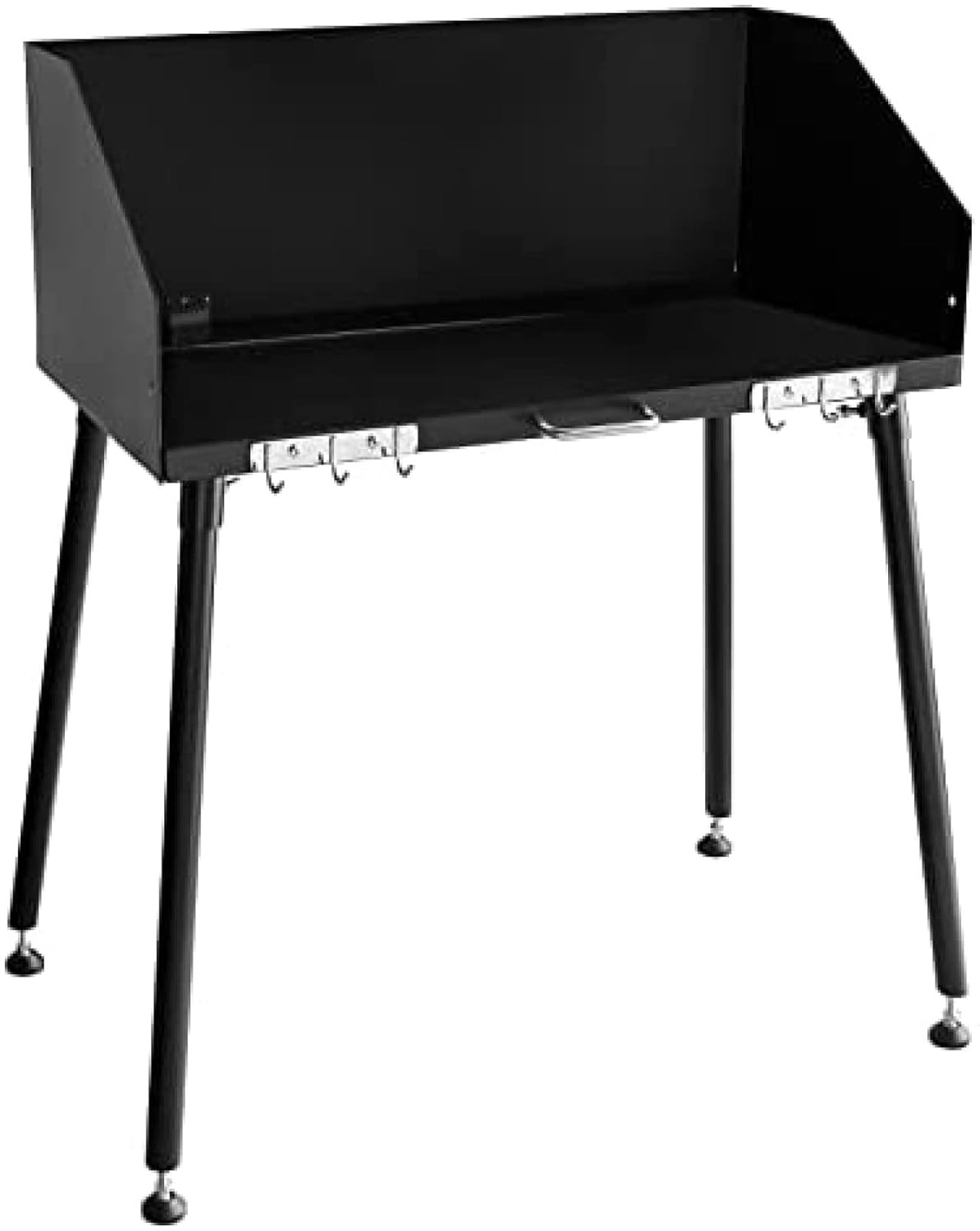 AHLOKI Carbon Steel Camp Cooking Table with Tabletop and Detachable windscreen Dutch Oven Tables, Four Legs for Grill Travel Table Outdoor Picnic, Beach,BBQ,backyards,30 x 16 inch