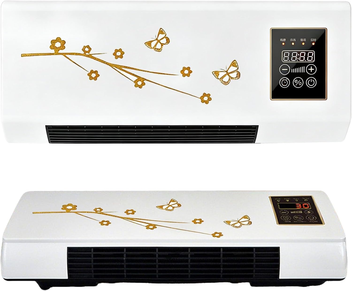 Portable Air Conditioner 2 In1 Mini Wall Mounted Smart Cooling and Heating Air Conditioner Fan for Bedroom Heater AC Unit Heating System Combo for Bathroom Office, RV(Yellow)