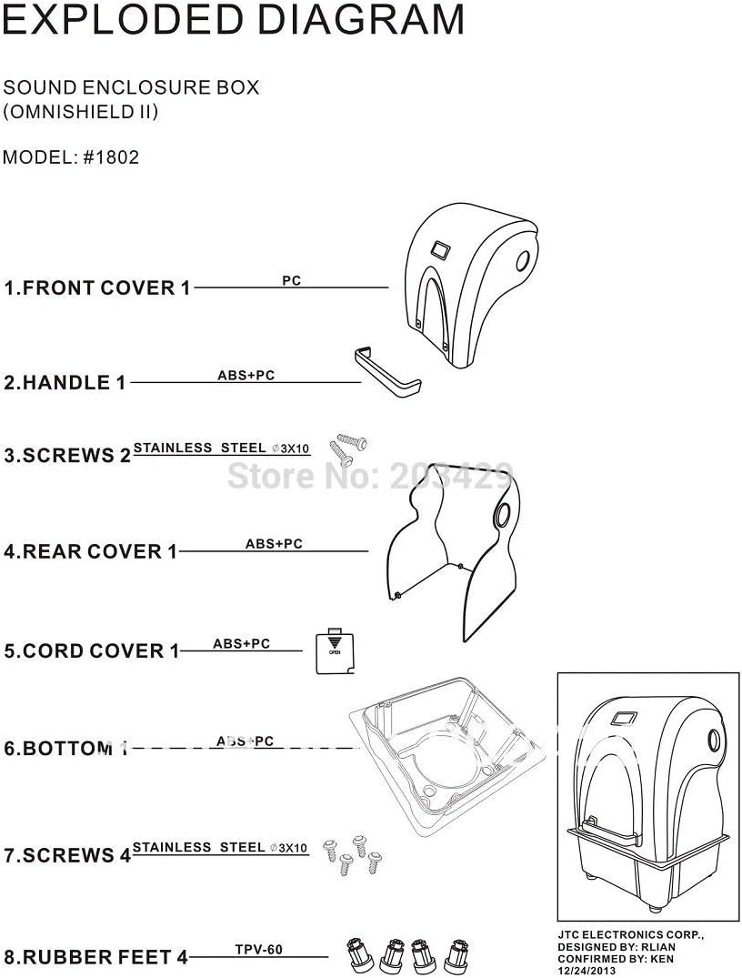 OmniBlend Omni-Q2 Commercial Blender with Built-in Full Sound Enclosure Shield for the Professional Kitchen, Quiet Heavy Duty 3-Speed, Self-Cleaning, Multifunctional 2-in-1 Wet Dry, 1.5 Liter Jar