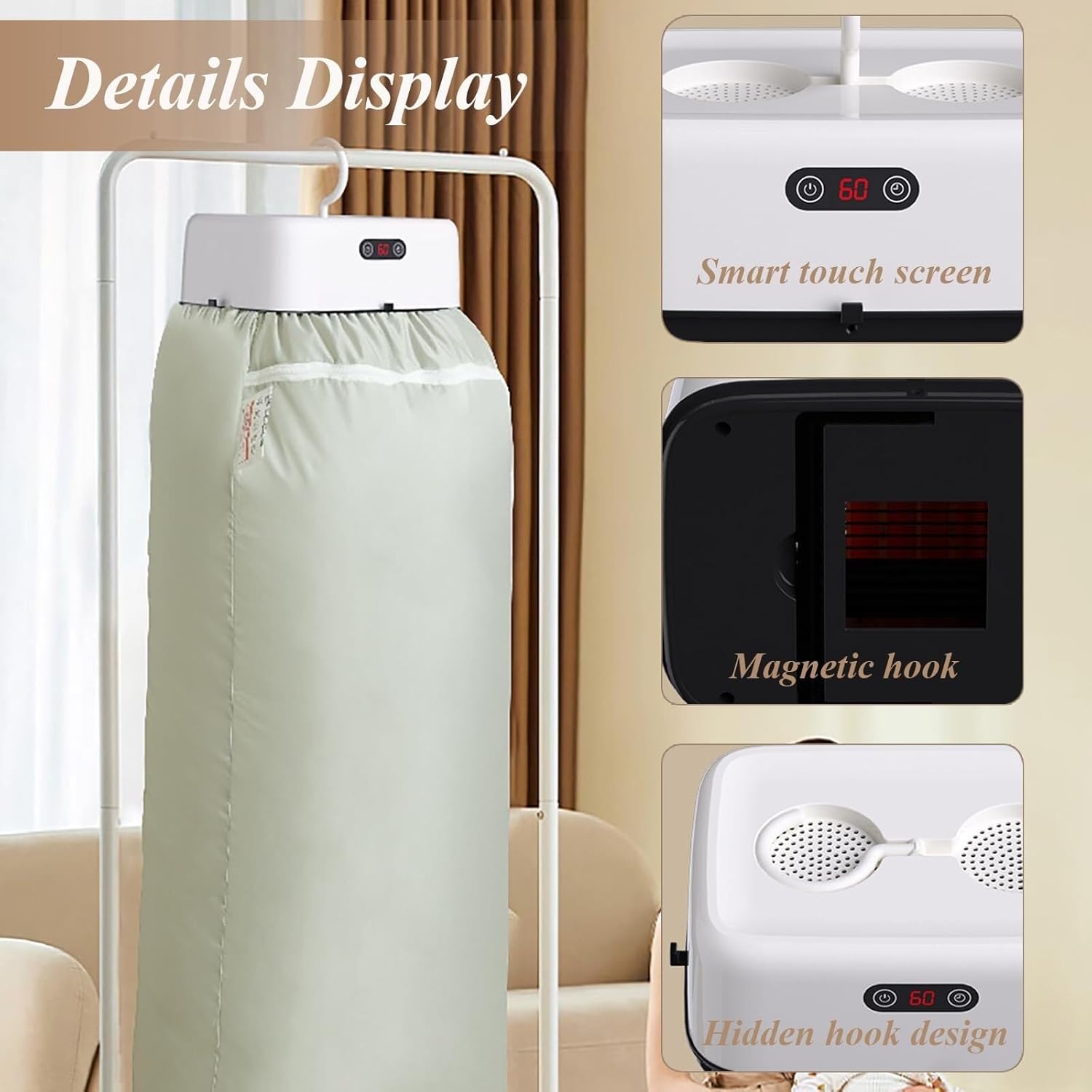 Portable Clothes Dryer Small Compact Foldable Electric Drying Machine with Dry Bag for Travel,RV, Home,Apartment(Green)