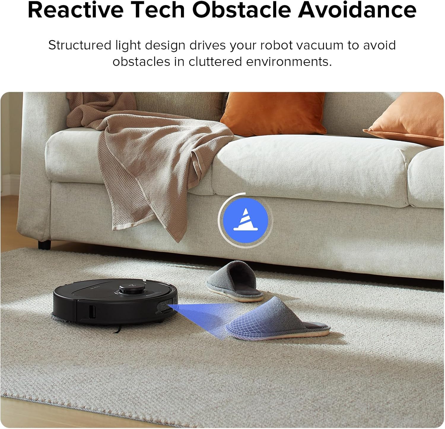 roborock Qrevo Plus Robot Vacuum and Mop with FlexiArm Design Edge Mopping, Auto Mop Washing & Drying, Reactive Tech Obstacle Avoidance, 7,000 Pa Suction, Black (Renewed)