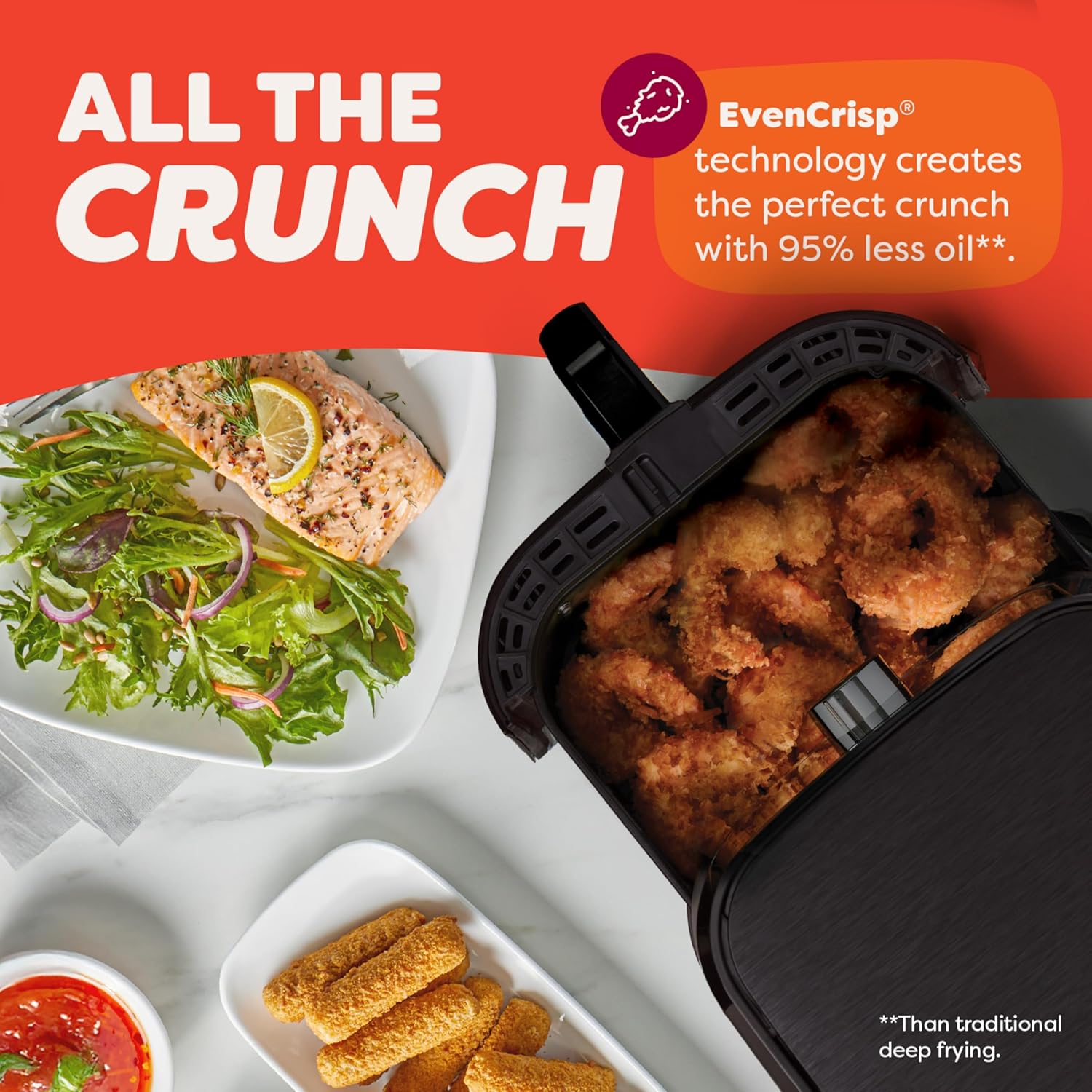 Instant Pot Vortex 6QT XL Air Fryer, 4-in-1 Functions that Crisps, Roasts, Reheats, Bakes for Quick Easy Meals, 100+ In-App Recipes, is Dishwasher-Safe, from the Makers of Instant Pot, Black