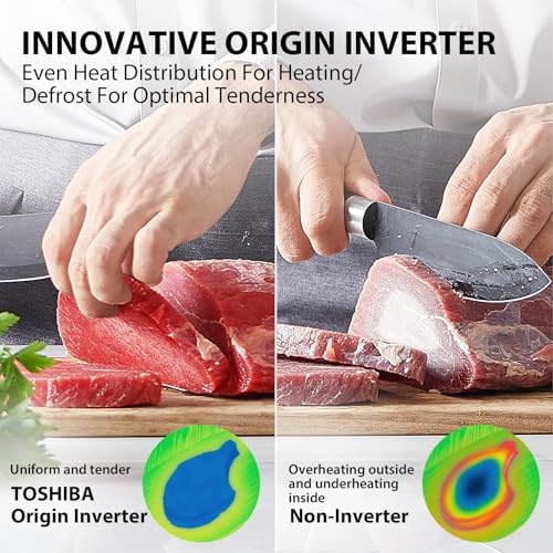 TOSHIBA ML-EM45PIT(BS) Countertop Microwave Oven with Inverter Technology, Kitchen Essentials, Smart Sensor, Auto Defrost, 1.6 Cu.ft, 13.6