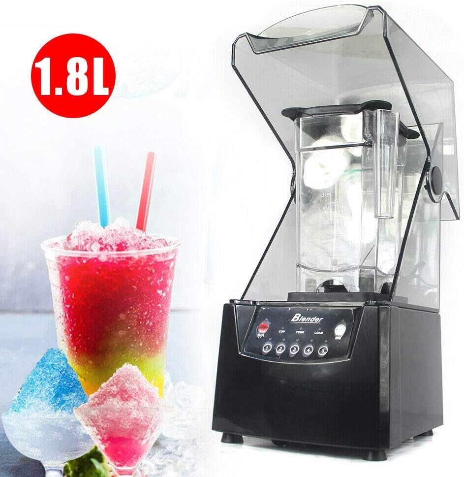 1.8L Soundproof Cover Blender Professional Countertop Blender With Quiet Sound Enclosure 2600W Commercial Smoothie Maker for Shakes, Fruit Food Mixer Soy milk Juicer Processor