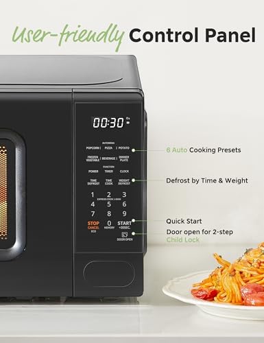 COMFEE CMO-C20M1WB Countertop Microwave Oven, 0.7 cu.ft Small Microwave with 11 power levels,Turntable Reset Function, Speedy Cooking, Weight/Time Defrost, Memory function, Children Lock, 700W