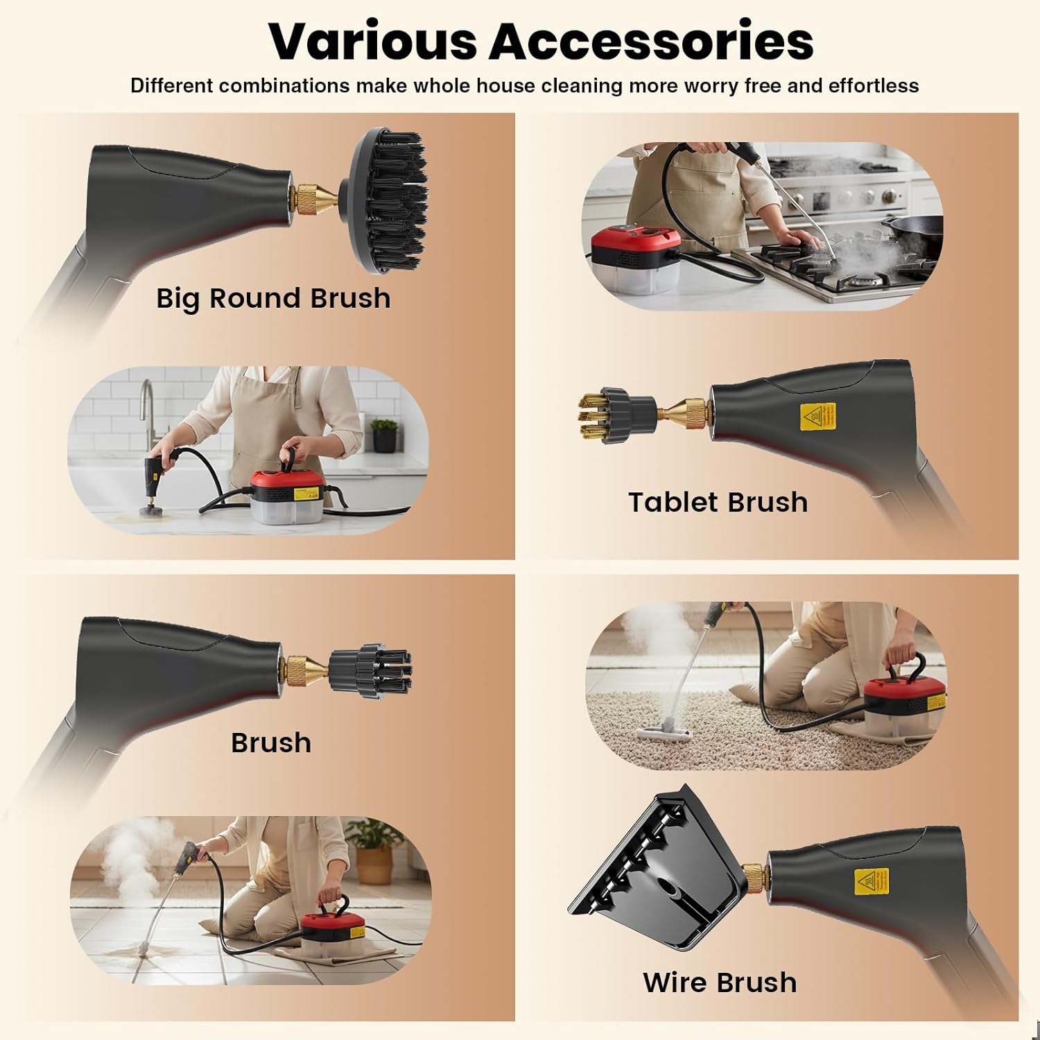 Saker Handheld Steam Cleaner for Home,6-Level Adjustable Steamer for Cleaning,Portable Handheld Steam Cleaner,Portable Steamer for Cleaning,Suitable for Kitchen,Bathroom and Living Room Cleaning